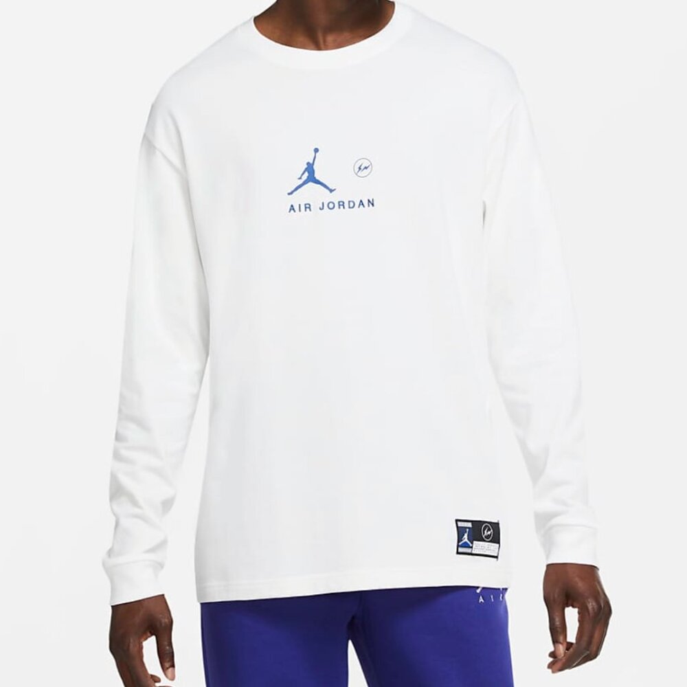 Jordan x Fragment Long Sleeve Shirt Men’s Small White Grey DA2981-094 | Hiroshi